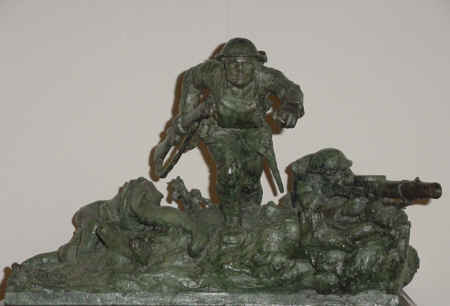 Bronze statue of the Scottish Rifles Regiment in action